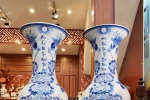Lộc Bình Phúc Đức Đất Trắng Men Lam Vẽ Tay Cao 1m4 Cao Cấp Bát Tràng
