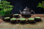 Bộ ấm chén tử sa chóp châm tách lót đen cao cấp BátTràng