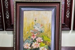 Tranh Vẽ Hoa Sen Cao Cấp Bát Tràng 1m3 x 68cm