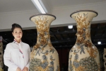 Lộc Bình Công Danh Phú Quý Men Rạn Đắp Nổi Cao 1m7 Bụng 52cm